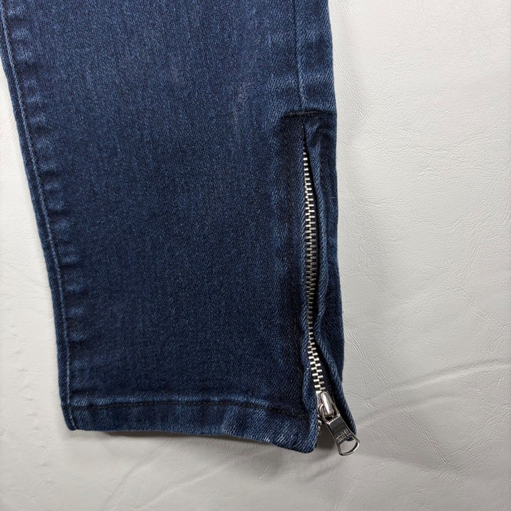 Lauren Ralph Lauren Ankle Zip Straight Leg Jeans Dark Wash Indigo Stretch Size 2 - Picture 8 of 14